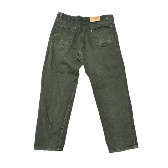 Vintage Levis Orange‎ Tab 555 Green Denim Jeans made in USA 38x30 - Picture 6 of 8